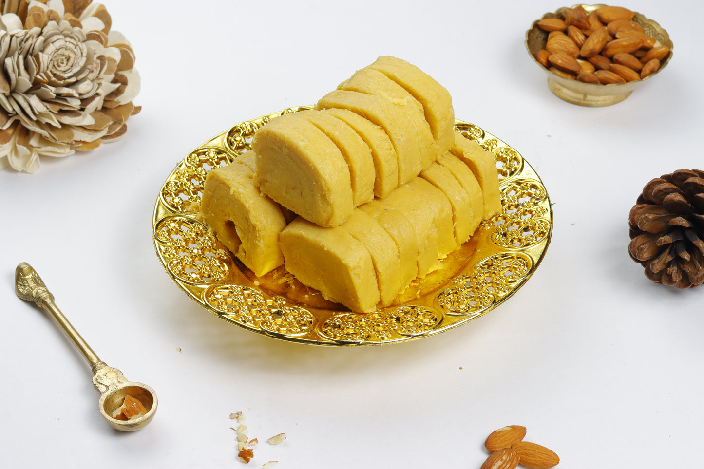 Nutty Ghee Sweets traditional patisa sweet slices on decorative plate buy patisa sweet near me