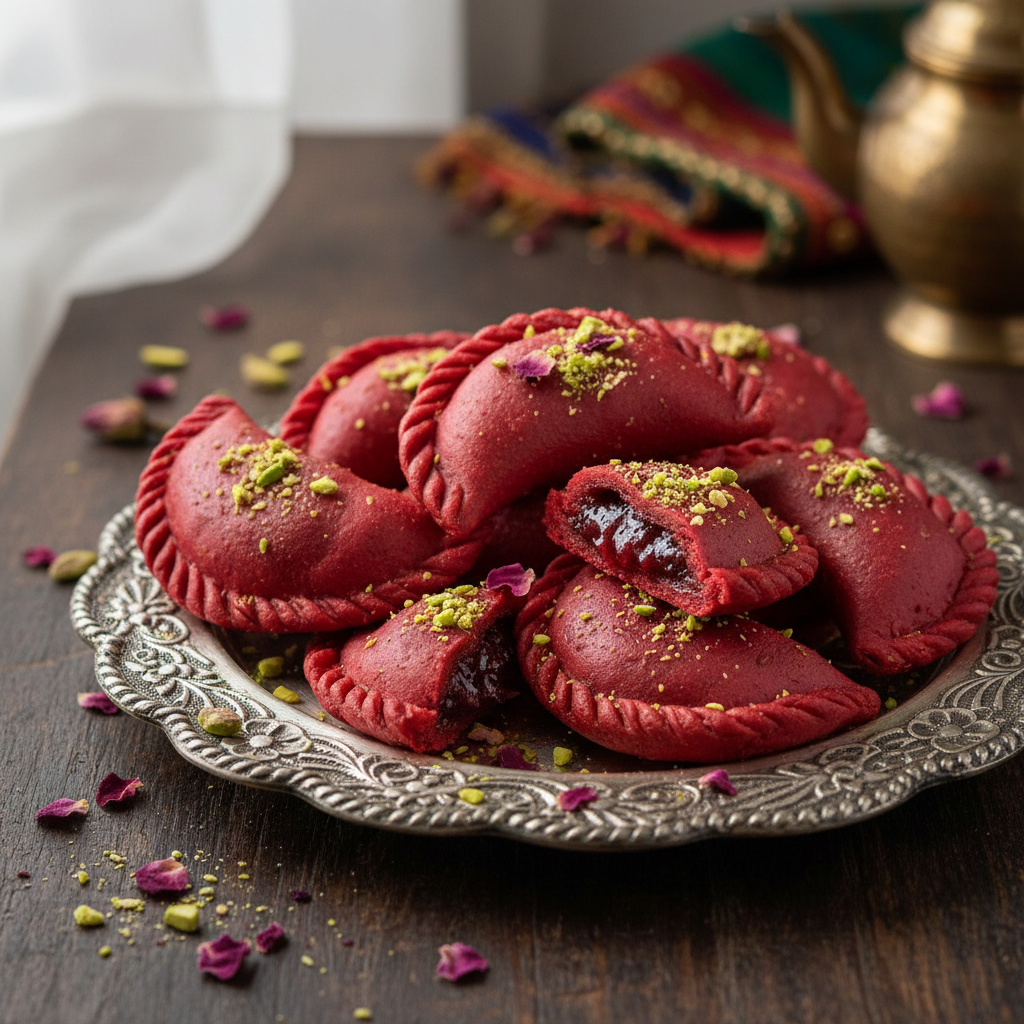 Rose Gulkand Gujiya (Desi Ghee) - Dry Baked