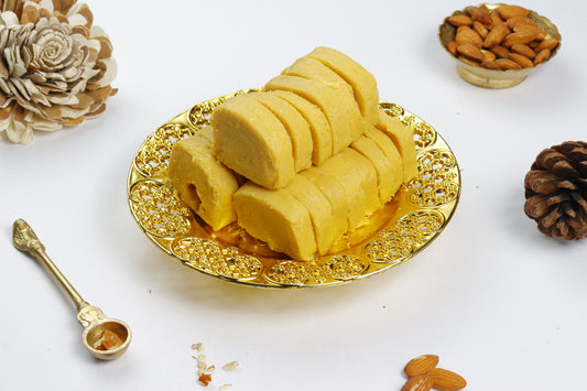 Nutty Ghee Sweets traditional patisa sweet slices on decorative plate buy patisa sweet near me
