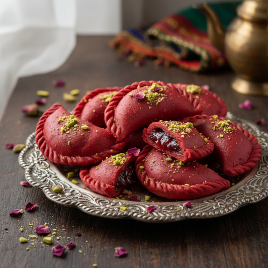 Rose Gulkand Gujiya (Desi Ghee) - Dry Baked